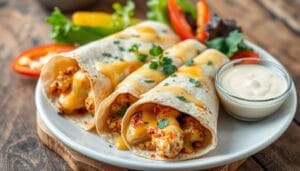 Cheesy Garlic Chicken Wraps
