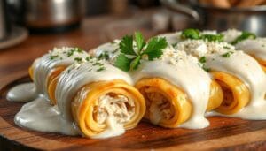 Chicken Alfredo Lasagna Rolls