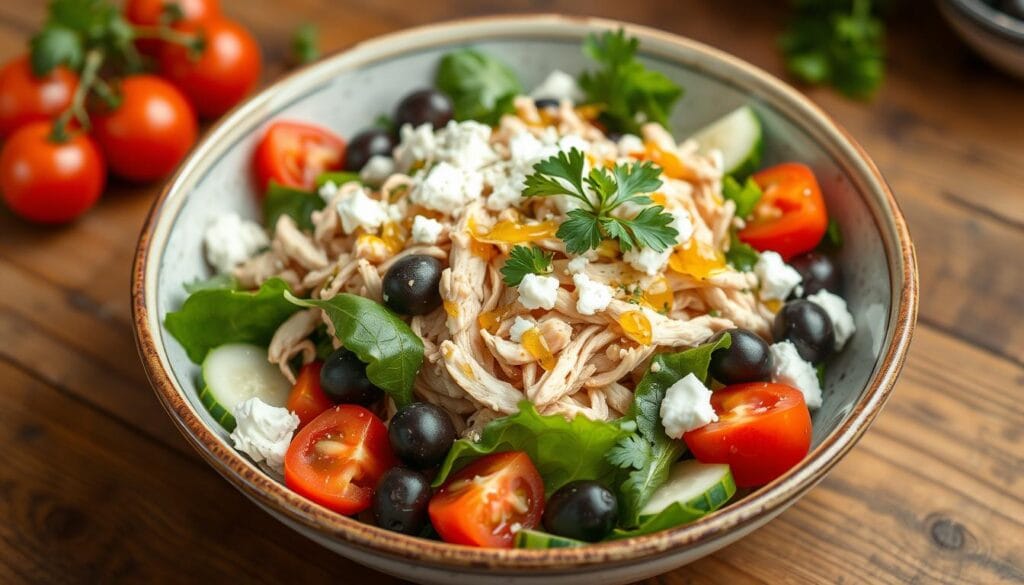 Mediterranean chicken salad bowl Mediterranean chicken salad bowl
