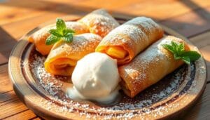 Peach Cobbler Egg Rolls